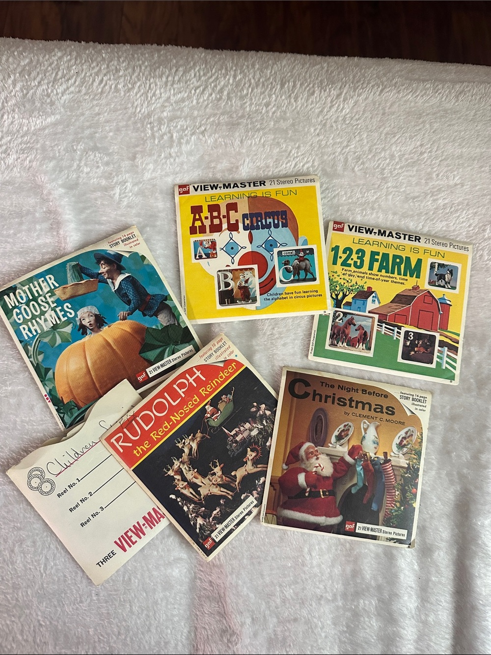 Vtg 60s 70s View Master Reels Children Learning ABC 123 Christmas Mother Goose